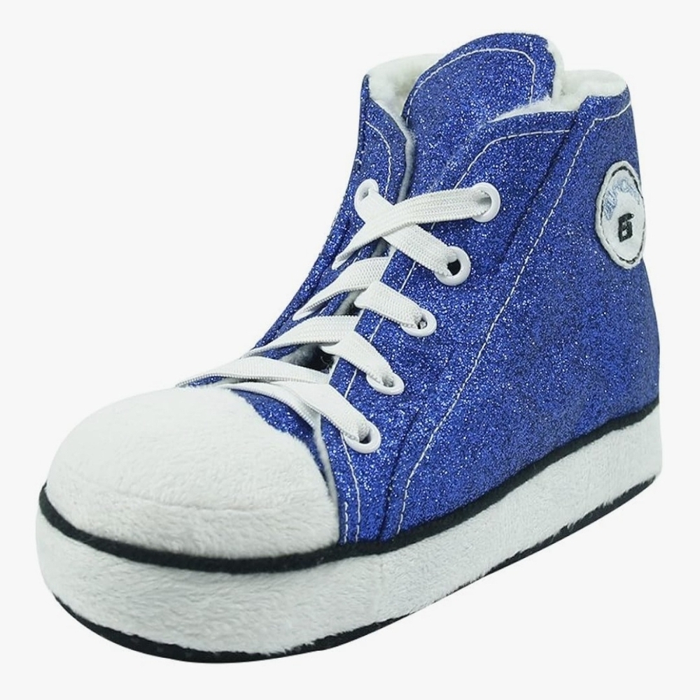 Indoor Shoes Sparkly Blue Kids High-Top Slippers Size 11 Toddler Memory Foam